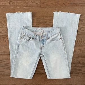 Y2K Vintage Garage Low Rise Flare Denim Jeans - Ultra Light Wash